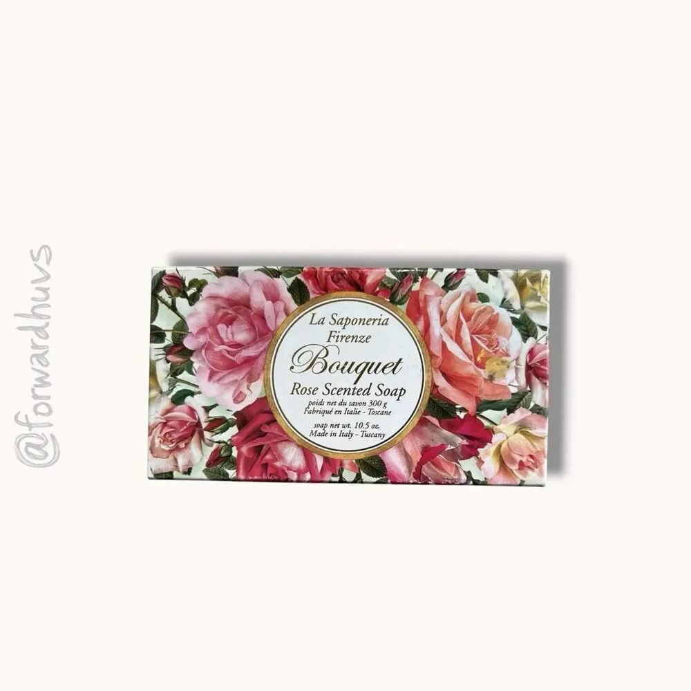 La Saponeria Firenze Rose Scented Luxury Soap – 10.5oz – Italian Artisan Bar
